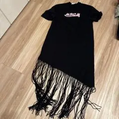 MSGM フリンジ付き ブラックTシャツのサムネイル
