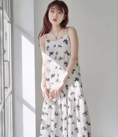 kastane カスタネ ドットフラワーキャミワンピース アイボリー 花柄
