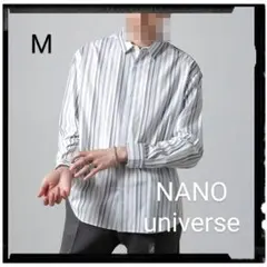 NANO universe【美品】ランダムストライプシャツ 長袖