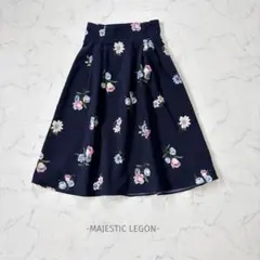 MAJESTICLEGON/花柄スカート/M/ネイビー/フレア/フェミニンのサムネイル