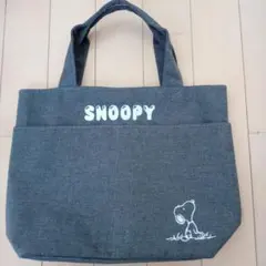 スヌーピー デニム風 ミニトートバッグ
