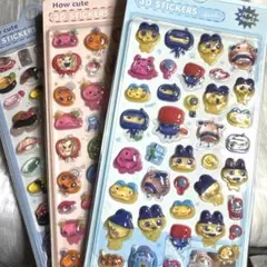 ❣️ たまごっち　と寿司3D立体硬い 3d立体シール3枚