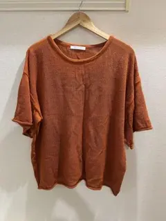 本日のみ値引き中JOURNAL STANDARD メッシュニット七分袖 オレンジのサムネイル