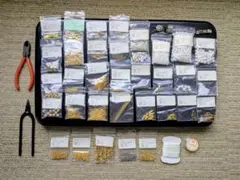 【まとめ売り】ハンドメイド資材セット パーツ多数＋工具2点 他