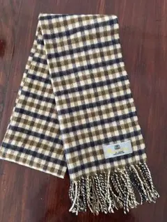 aquascutum 100%カシミヤ チェックマフラー