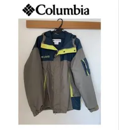 Columbia＊マウンテンパーカー＊カーキグリーン＊ロゴ刺繍＊アウトドア＊LL