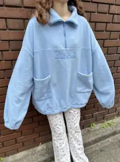 ハーフジップビッグフリース　トレーナー