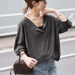 framework サーフニットヘンリーTEE ブラウン - メルカリ