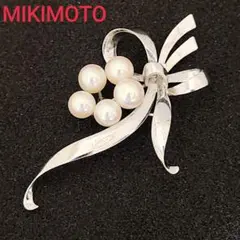 美品 ミキモト ブローチ パール 9粒 皇室御用達 コサージュ シルバー