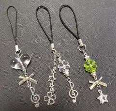 ビーズキーホルダー 音符 星 チャーム セット チャーム