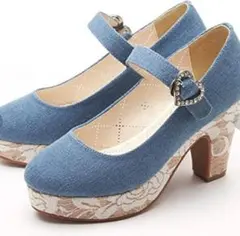 デニムミュール 厚底 レディース デニムサンダル