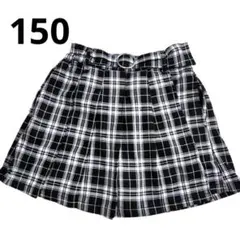 女の子 子供 ショートパンツ 150 ハーフパンツ 秋冬 スカート チェック