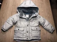 baby GAP グレー 中綿厚手コート 取外し可能フード付き 100センチ