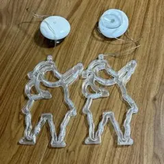 LEDライト　イルミネーション　クリスマス サンタ　2個セット　飾り 吸盤式