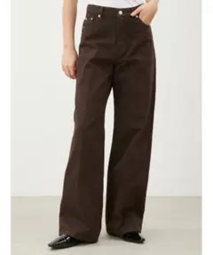 Mila Owen ルーズフィットセンタープレスワイドバギーパンツ【手洗い可能】