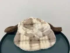 USJ 耳付きチェック柄帽子 スヌーピー SNOOPY