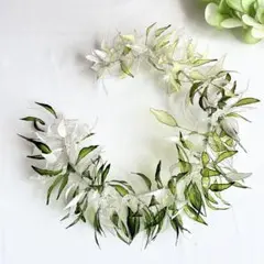 ☆*.。ディップアート リース 〜風に揺れるグリーンリーフ〜 Ａ−４２.:*☆