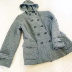 匿名配　サマンサモスモス　グレー　ウール　ピーコート　ダッフル　通学　スクール