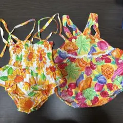 フルーツ柄ロンパース➕ひまわり柄水着　セット