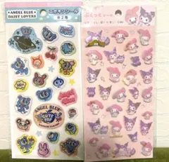 セリア　エンジェルブルー　エポキシシール　ぷくっとシール　マイメロディ、クロミ