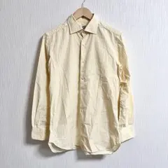 ユナイテッドアローズ　綿100% イエロー ストライプ 長袖シャツ