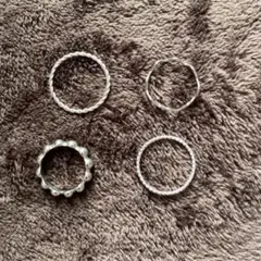 【まとめ売り】シルバー ボヘミアンリングセット 4点