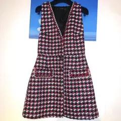 【極希少✨】CHANEL シャネル　ワンピース　ツイード　ラメ　ラインストーン 極希少✨】CHANEL シャネル ワンピース ツイード ラメ ライン