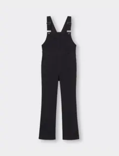 GUIジーユーデニムスリムサロペットパンツ黒ブラックフレアブーツカット