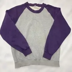 j*8様 オールドUNIQLOラグランスリーブースウェット　紫/灰　サイズM