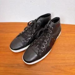DOLCE&GABBANA オールレザー スニーカー ブラック ロゴプレート 黒のサムネイル