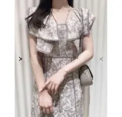 SNIDEL ラッフルカラーパイピングワンピース