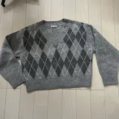 お値引しました！GU アーガイル柄 ニットセーター XL