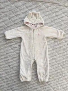 うさぎ　マイクロファーカバーオール　ホワイト