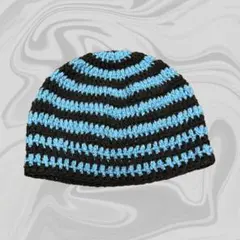 【ハンドメイド】 編み物 ニット帽 ビーニー クラッシャーハット クロシェハット