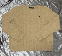 Polo Ralph Lauren ケーブルニット 半袖 ベージュ M - メルカリ