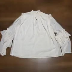 H&M フリル長袖ブラウス