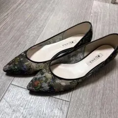 DIANA ダイアナ フラットパンプス 日本製 絵画シリーズ 24cm