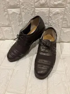 ダークブラウン レースアップ 革靴
