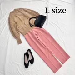 【まとめ売り】ふわふわシャギーニット＋テーパードパンツ　M〜Ｌ相当　コーデ売り