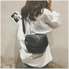 《新品》大容量 レディース ショルダーバッグ 黒 ブラック ファスナー 旅行