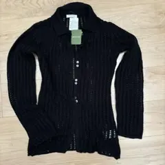 未使用　FREAK'S STORE シアー　カーディガン 長袖　黒　襟付き