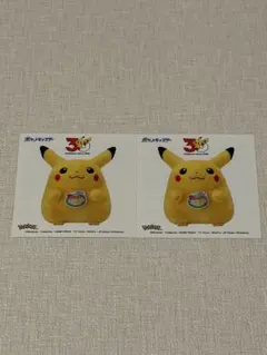 30周年 ポケットモンスター 피카츄 ステッカー 2枚セット 비매품