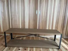アイアン シェルフ　テレビボード 　120Ｗ×30Ｄ×35Ｈ　無垢材 アイアン シェルフ テレビボード 120W×30D×35H 無垢材 - メルカリ