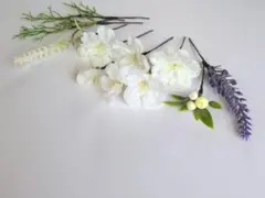 ヘッドパーツ 小花 ナチュラル ラベンダー 前撮り 結婚式 ウェディング