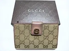 【箱付き】GUCCI グッチ 二つ折り財布 GGキャンバス ピンクのサムネイル
