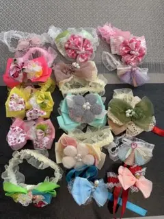 ペット用品　首飾り　アクセサリー　リボン　チャーム　トリミング　まとめ売り15個