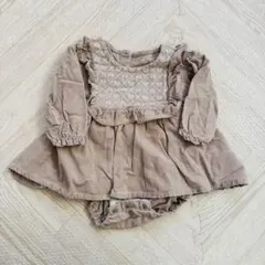 長袖ロンパース フリル付き