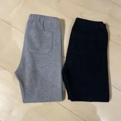 ユニクロ リブ レギンス グレー ブラック 2枚セット