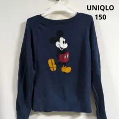 UNIQLO　ミッキーマウス刺繍ネイビーセーター