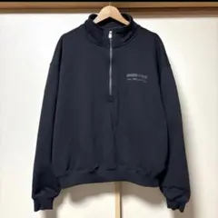 スピックアンドスパン ハーフジップバックロゴスウェット キャメル